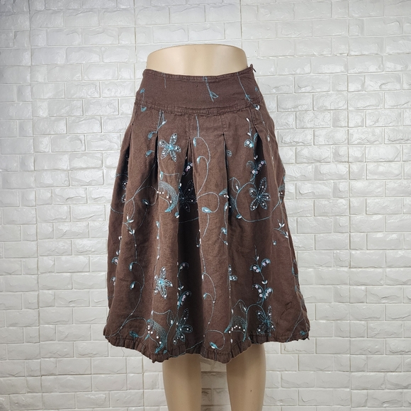 sweet by miss me small brown and blue skirt - Picture 2 of 5